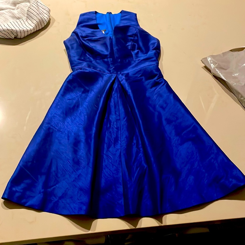 Alfred Sung dupioni silk royal blue dress 2
